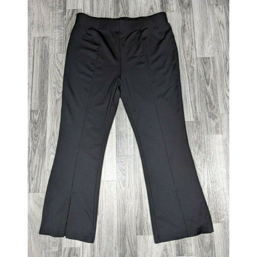 Ellison Womens Size Large Black Stretchy Pull‎ On Cropped Pants